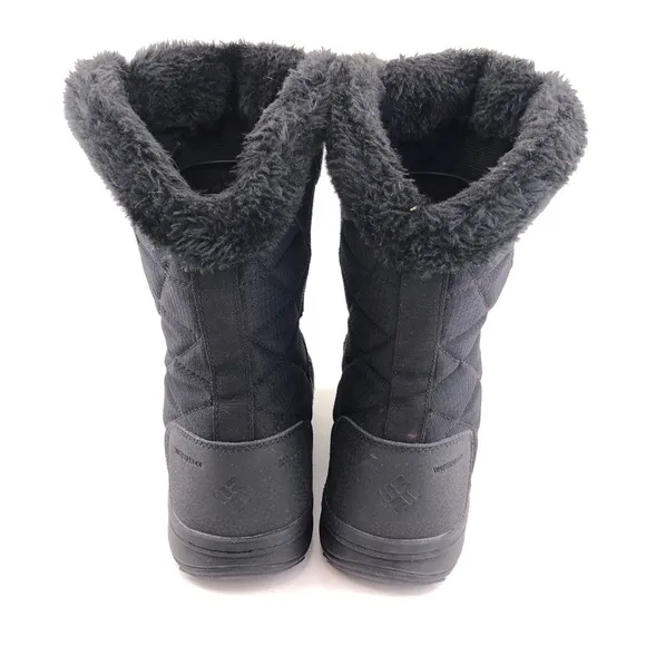 Columbia Ice Maiden II Black Leather Winter Snow Boots 8