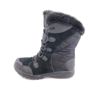 Columbia Ice Maiden II Black Leather Winter Snow Boots 8