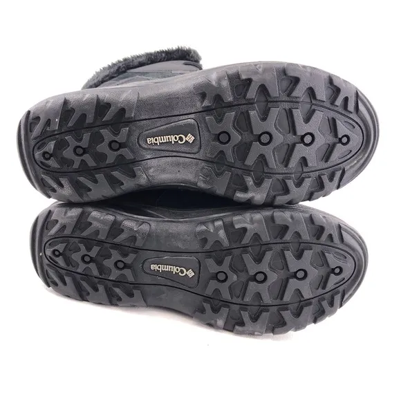 Columbia Ice Maiden II Black Leather Winter Snow Boots 8