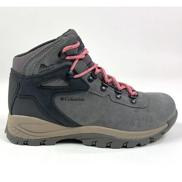 Columbia Newton Ridge Plus Waterproof Amped Women 8 Wide Gray Hiking Boots New