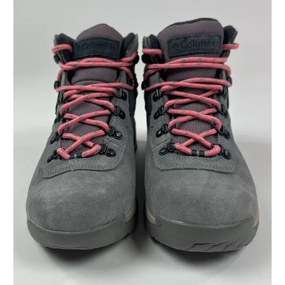Columbia Newton Ridge Plus Waterproof Amped Women 8 Wide Gray Hiking Boots New