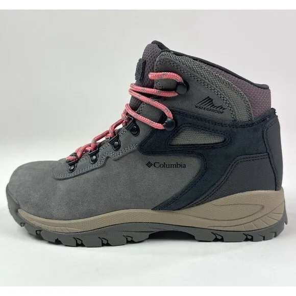 Columbia Newton Ridge Plus Waterproof Amped Women 8 Wide Gray Hiking Boots New