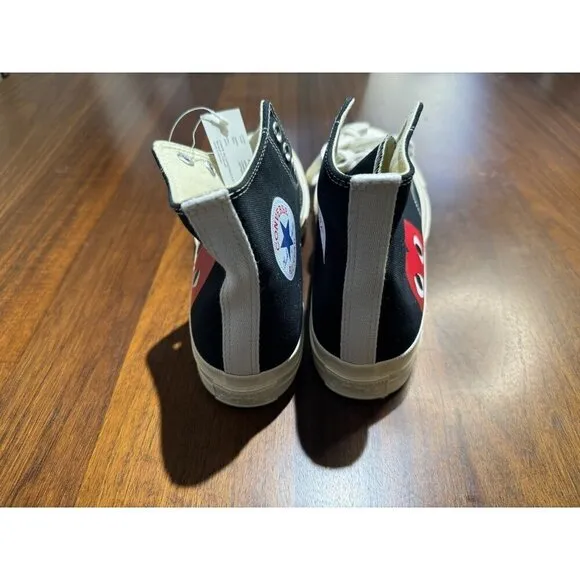 COMME des GARCONS PLAY Converse Chuck Taylor High Tops in Black 5 New With Box