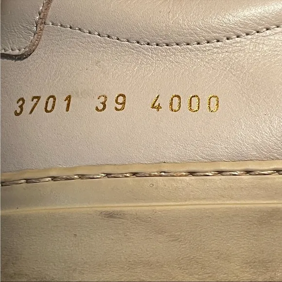 Common Projects achille white leather sneakers size 39 8.5 luxury comfort