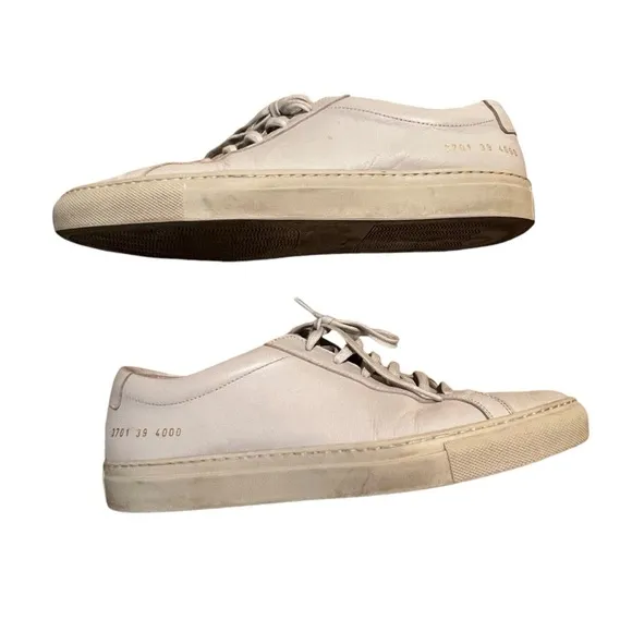 Common Projects achille white leather sneakers size 39 8.5 luxury comfort