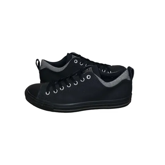 Converse All Star 131306C Black/Grey Faux Suede Low Dual Collar Sneakers