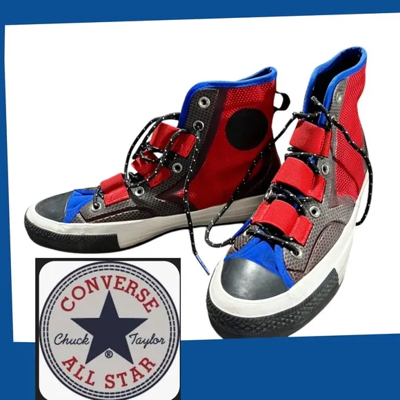 Converse All Star Tech Hiker High Enamel Red Blue Chuck Taylor 70 Sneakers M 9.5