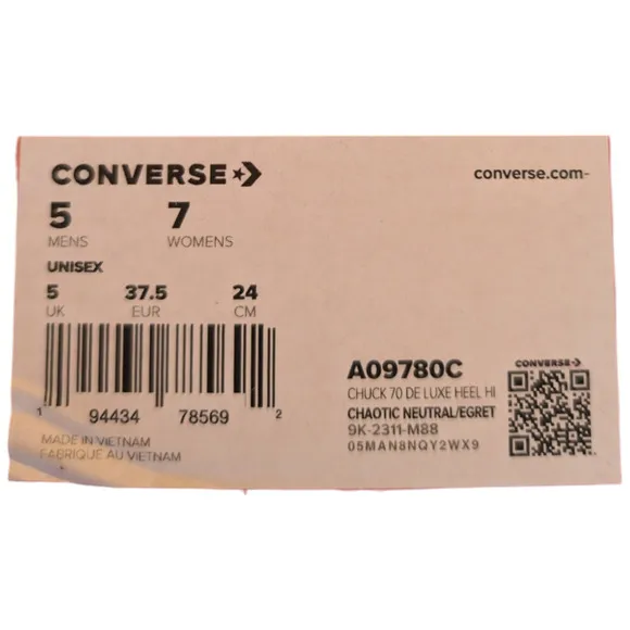 Converse Chuck 70 De Luxe Heel Platform Sneaker Satin Pink Chaotic Neutral 7 NEW