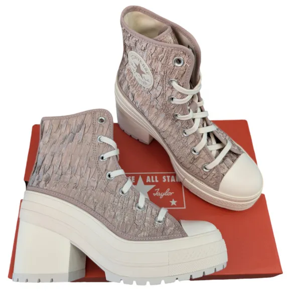 Converse Chuck 70 De Luxe Heel Platform Sneaker Satin Pink Chaotic Neutral 7 NEW