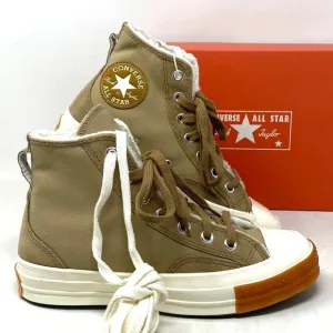 Converse Chuck 70 Sneakers High Casual Women Faux Fur Canvas Suede Khaki A04410C