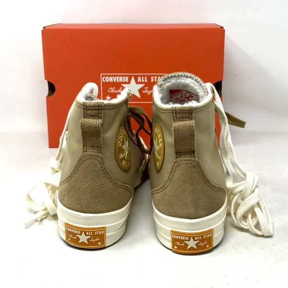 Converse Chuck 70 Sneakers High Casual Women Faux Fur Canvas Suede Khaki A04410C