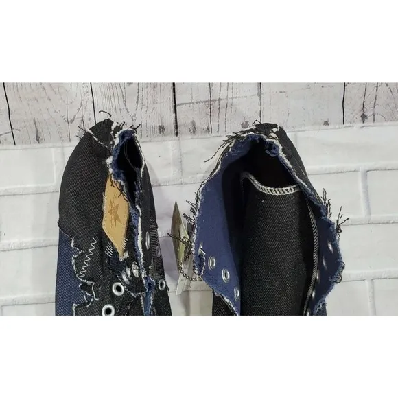 Converse Chuck Taylor All Star Denim Stitch Black Char Parch Sneakers MENS SZ 7
