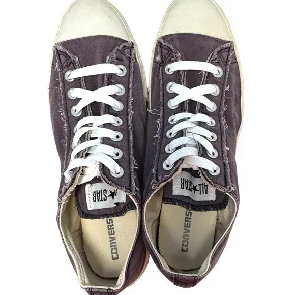 Converse Chuck Taylor All Star Low Top Black Lace Up Canvas Sneakers Men's 10