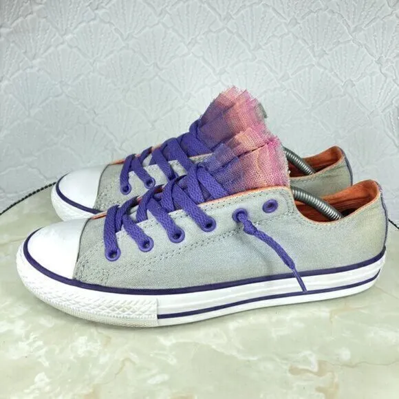 Converse Chuck Taylor All-Star Tulle Tongue Sneakers Girl's 5 Low-top Rare Shoes