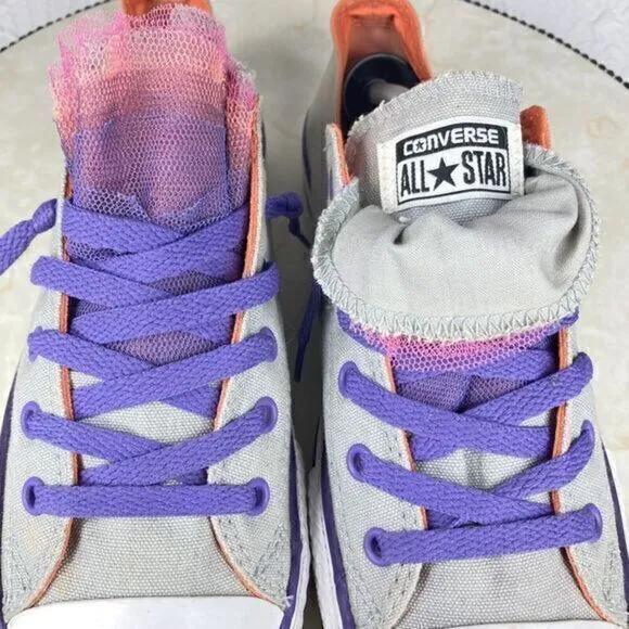 Converse Chuck Taylor All-Star Tulle Tongue Sneakers Girl's 5 Low-top Rare Shoes