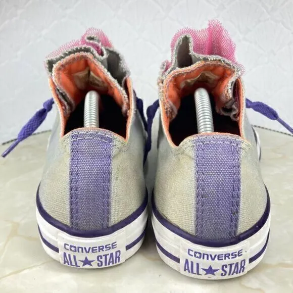 Converse Chuck Taylor All-Star Tulle Tongue Sneakers Girl's 5 Low-top Rare Shoes
