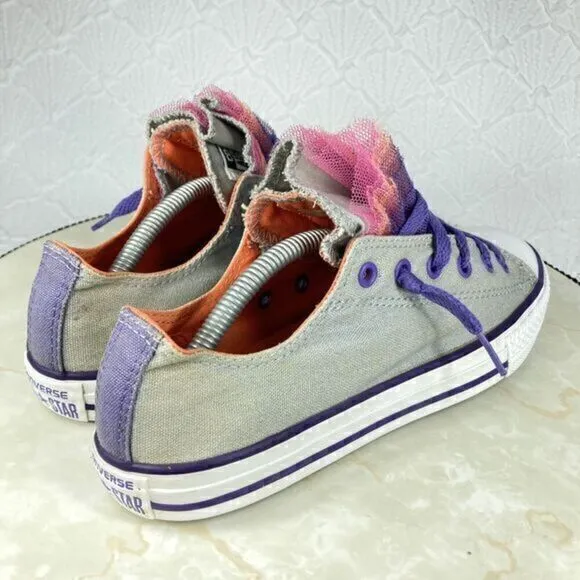 Converse Chuck Taylor All-Star Tulle Tongue Sneakers Girl's 5 Low-top Rare Shoes