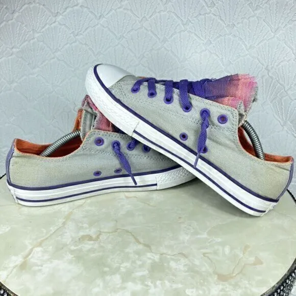 Converse Chuck Taylor All-Star Tulle Tongue Sneakers Girl's 5 Low-top Rare Shoes