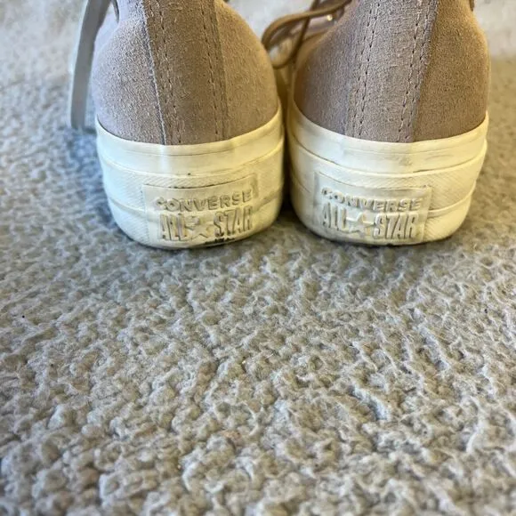 Converse Lift Platform Hi Top Sneakers Women 5.5 Pink Mauve Suede Earthy Neutral