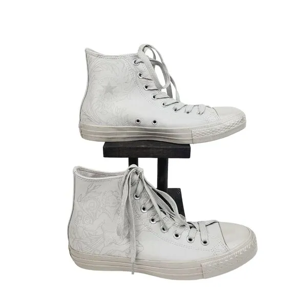 Converse Men's CTAS Laser Tech Tuff High Top Silver/Mouse Sneakers 155183C Sz 7