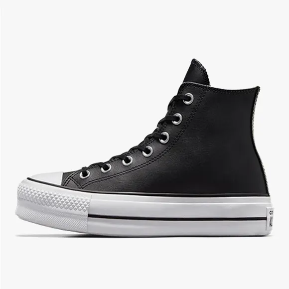 Converse Women's Black Leather High-Top Sneakers