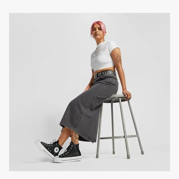 Converse Women's Black Leather High-Top Sneakers