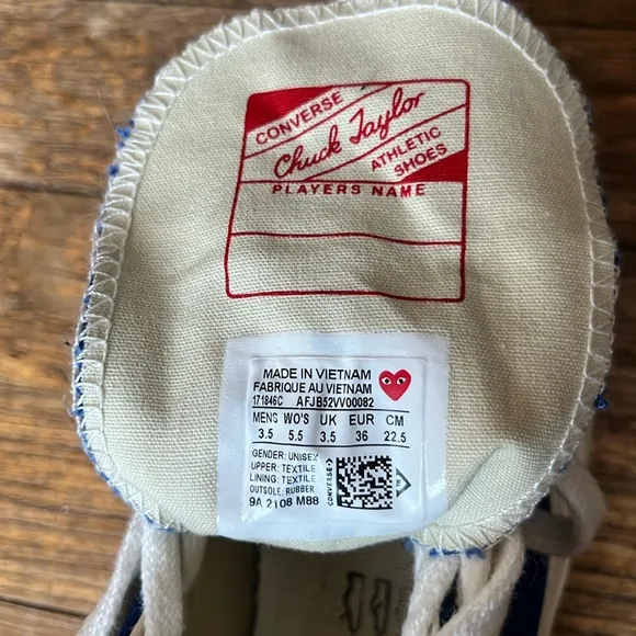 Converse x PLAY Comme des Garçons high tops 5.5