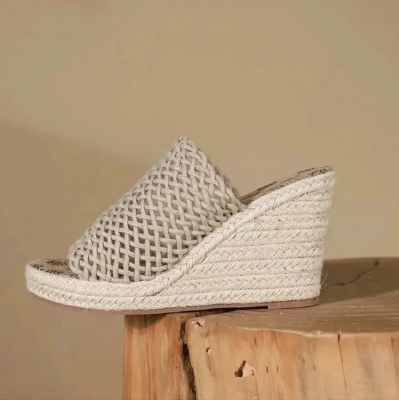 COPY - Women's Bohemian Style Fishnet Design Wedge Sandals, Thick Soled