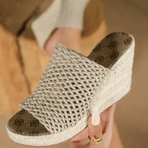 COPY - Women's Bohemian Style Fishnet Design Wedge Sandals, Thick Soled