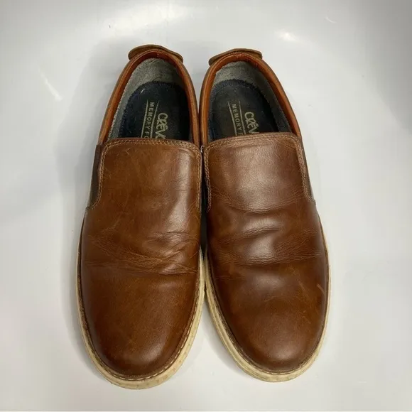 Crevo Tolen chestnut slip on sneakers loafers brown leather size 10.5