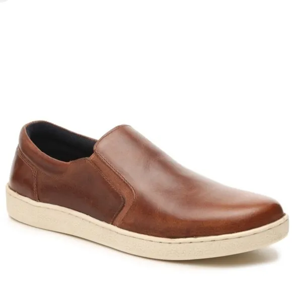 Crevo Tolen chestnut slip on sneakers loafers brown leather size 10.5