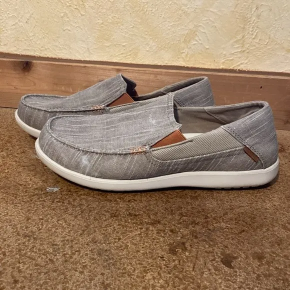 CROCS Men's Santa Cruz II Luxe Tan Slub Slip-On Shoes Loafers