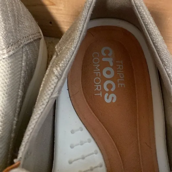 CROCS Men's Santa Cruz II Luxe Tan Slub Slip-On Shoes Loafers