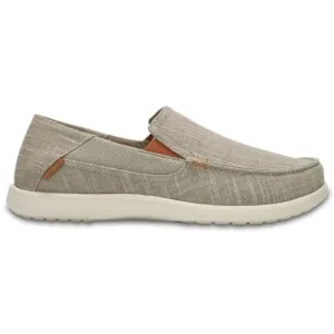 CROCS Men's Santa Cruz II Luxe Tan Slub Slip-On Shoes Loafers
