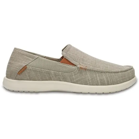 CROCS Men's Santa Cruz II Luxe Tan Slub Slip-On Shoes Loafers