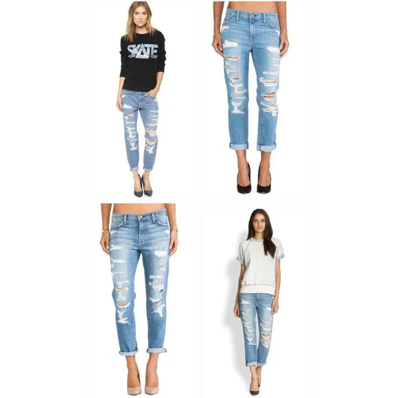 CURRENT ELLIOTT the-fling-tattered-destroy intermix goop boyfriend jeans $335 28
