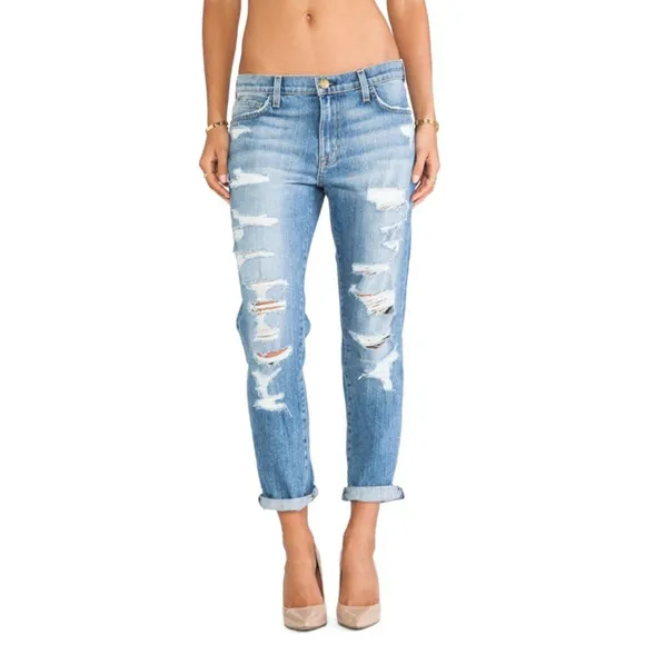 CURRENT ELLIOTT the-fling-tattered-destroy intermix goop boyfriend jeans $335 28