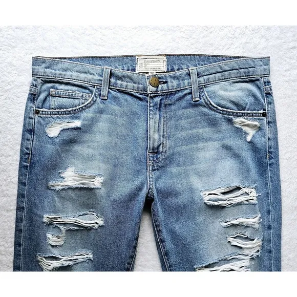 CURRENT ELLIOTT the-fling-tattered-destroy intermix goop boyfriend jeans $335 28