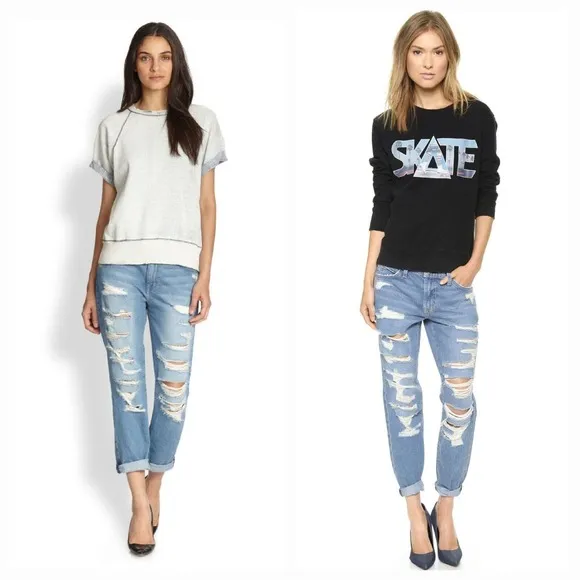 CURRENT ELLIOTT the-fling-tattered-destroy intermix goop boyfriend jeans $335 28
