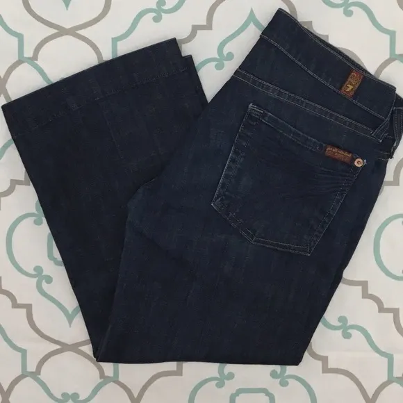 💙👖CUTE! 7FAM DOJO CROP NAVY 7’S👖💙27 3/4 21”