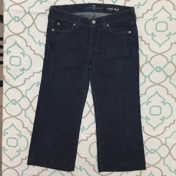 💙👖CUTE! 7FAM DOJO CROP NAVY 7’S👖💙27 3/4 21”