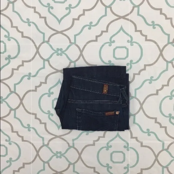 💙👖CUTE! 7FAM DOJO CROP NAVY 7’S👖💙27 3/4 21”