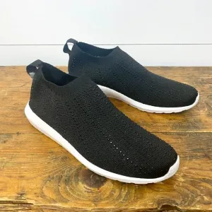 Cynthia Rowley Rhinestone Black Knit Comfort Slip On Sock Sneakers, Size 9.5