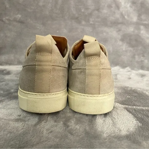 Daniel Patrick Low Top Suede Leather Neutral Tan Cream Lace Up Sneakers Size 7.5