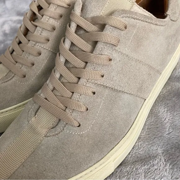 Daniel Patrick Low Top Suede Leather Neutral Tan Cream Lace Up Sneakers Size 7.5