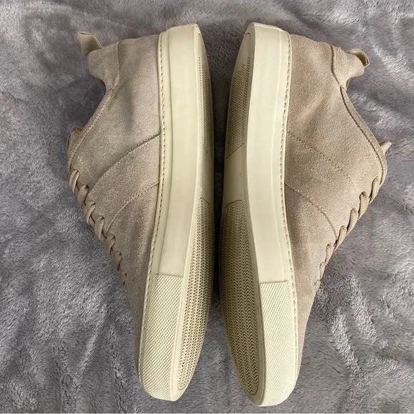 Daniel Patrick Low Top Suede Leather Neutral Tan Cream Lace Up Sneakers Size 7.5