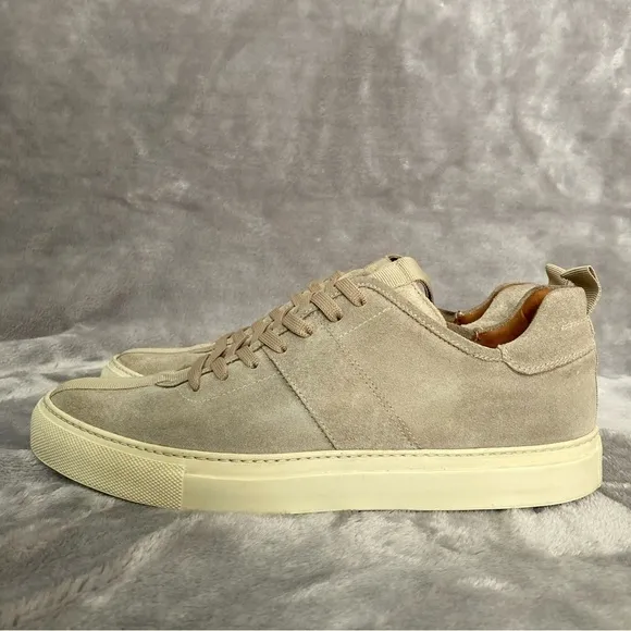 Daniel Patrick Low Top Suede Leather Neutral Tan Cream Lace Up Sneakers Size 7.5
