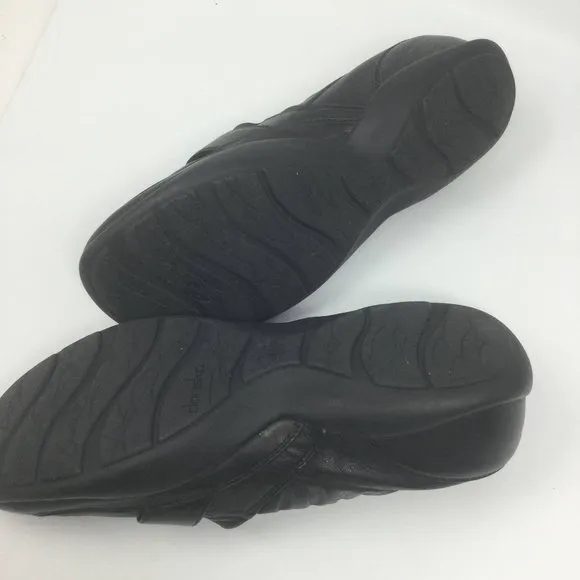 Dansko Karen Black Leather Shoes w/ Back Elastic 41