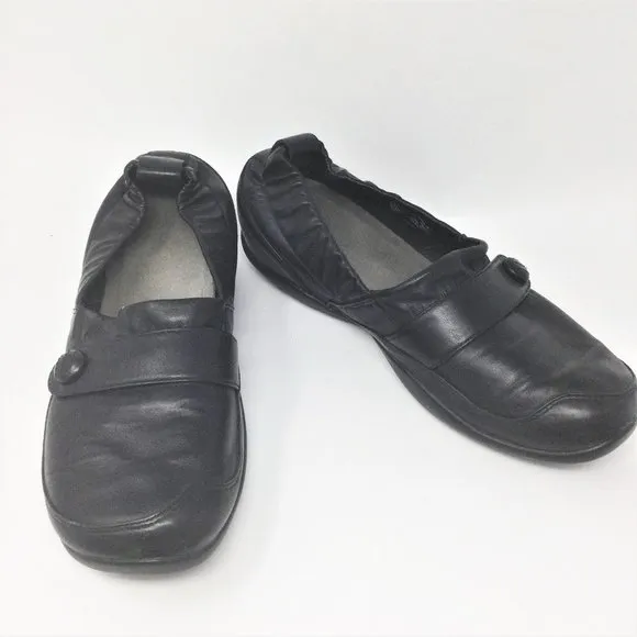 Dansko Karen Black Leather Shoes w/ Back Elastic 41