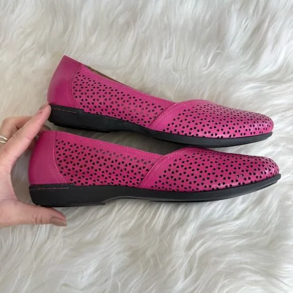 Dansko | Neely Flats Pink Perforated Leather Comfort Cut-Out Ballet Fuchsia 39 9